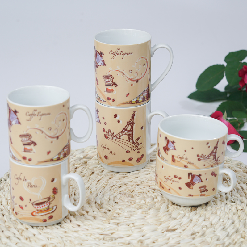 porcelain stackable mugs